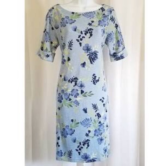 🛑MUST GO🛑 Karen Scott Cotton Boatneck Floral T-shirt Dress Small Comfy - Picture 2 of 14